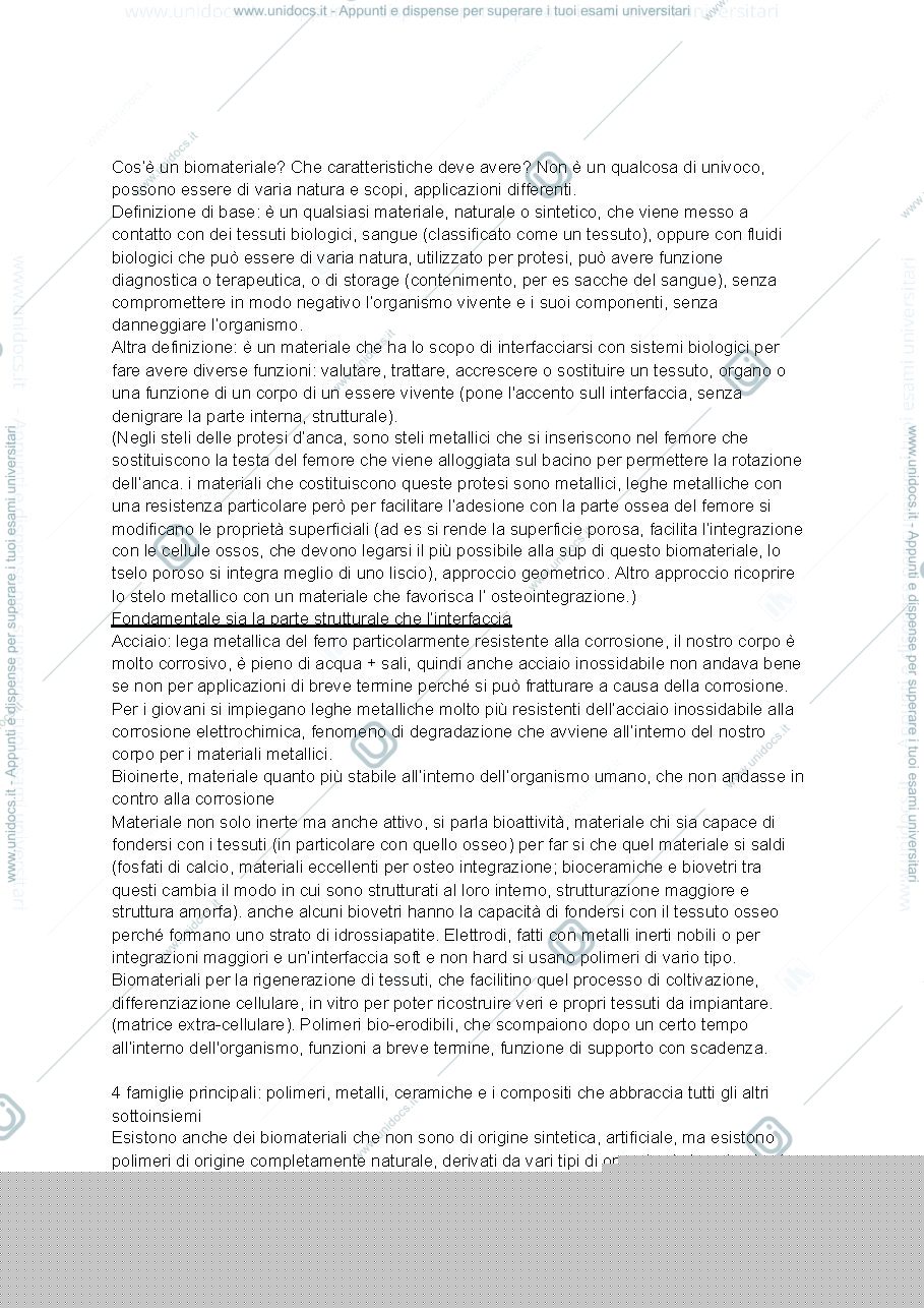 Anteprima pagina 1 — introduzione biomateriali 