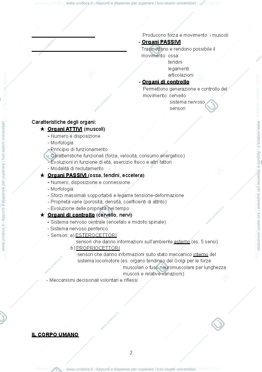 Anteprima pagina 2 — Appunti Biomeccanica
