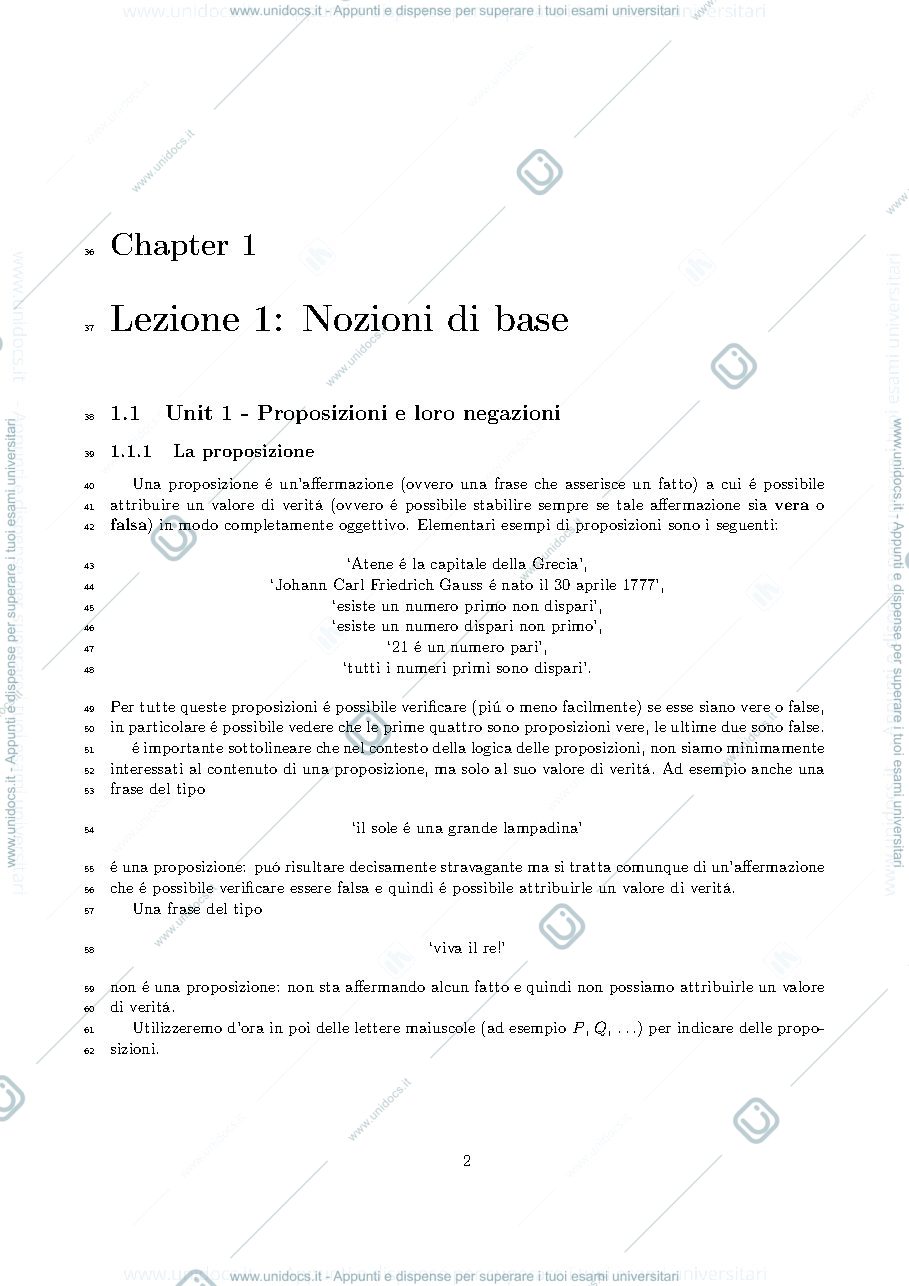 Anteprima pagina 2 — Lect1-Logica - Elementi di logica, teoria degli insiemi e teoria dei numeri con esercizi, utili