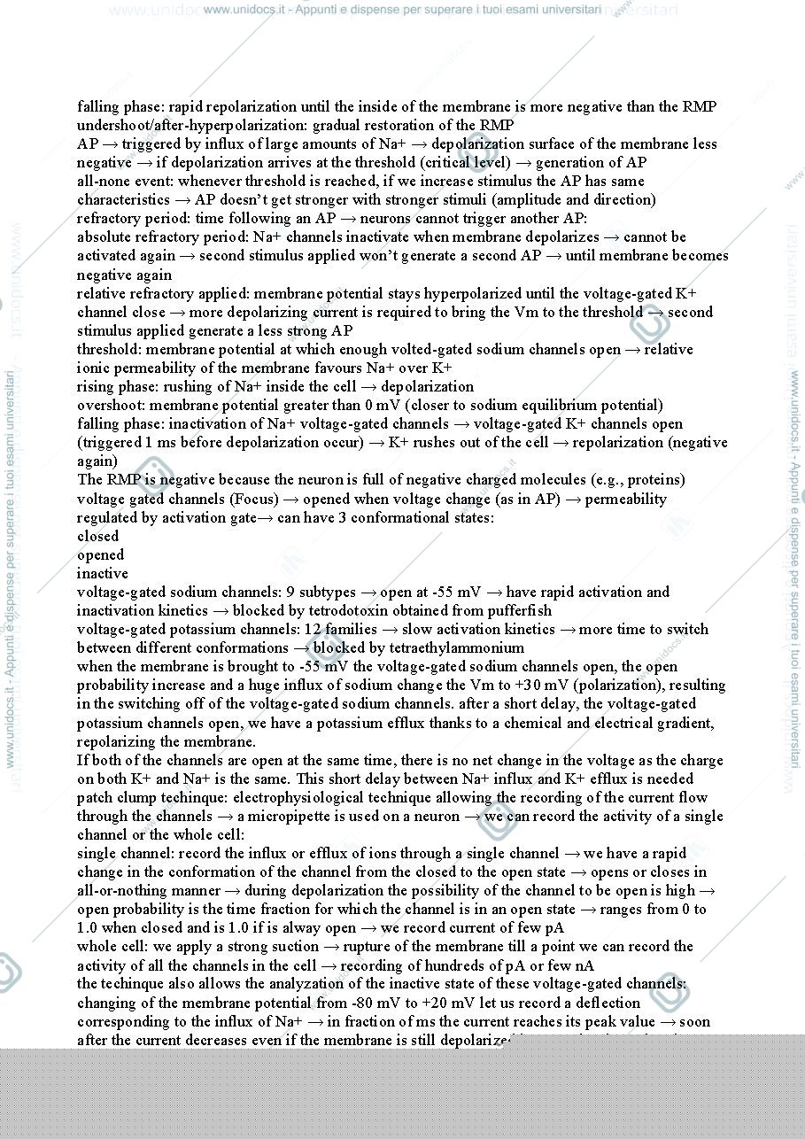 Anteprima pagina 2 — Physiology of excitable cells - Biomedical Sciences I