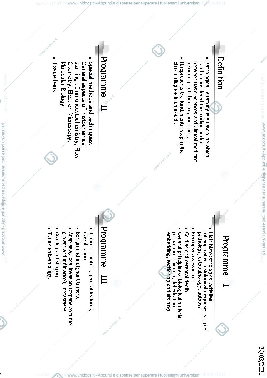 Anteprima pagina 1 — Slide Biomolecular basis of anatomical pathology