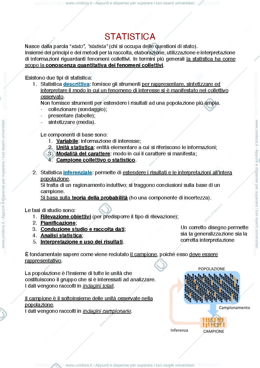 Anteprima pagina 1 — sbobina prima lezione di statistica professoressa Di Serio