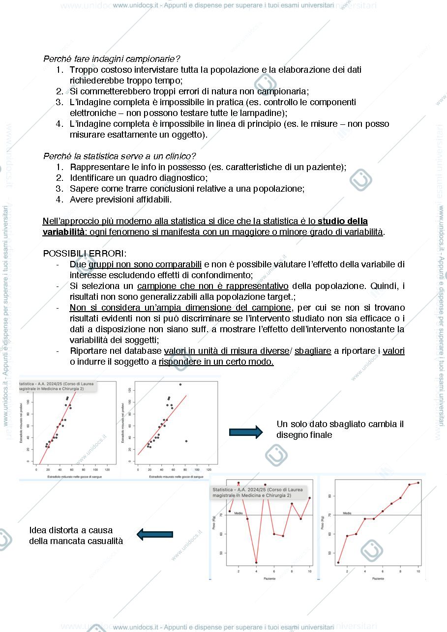 Anteprima pagina 2 — sbobina prima lezione di statistica professoressa Di Serio