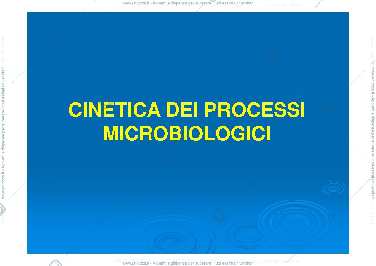 Anteprima pagina 1 — cinetica dei processi microbiologici