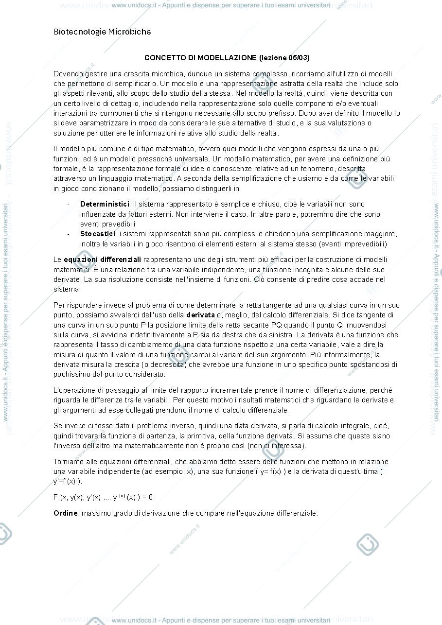 Anteprima pagina 1 — modelli cinetici - batch, continuo, fed-batch