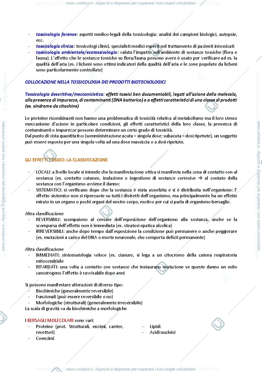 Anteprima pagina 2 — Modulo di Tossicologia