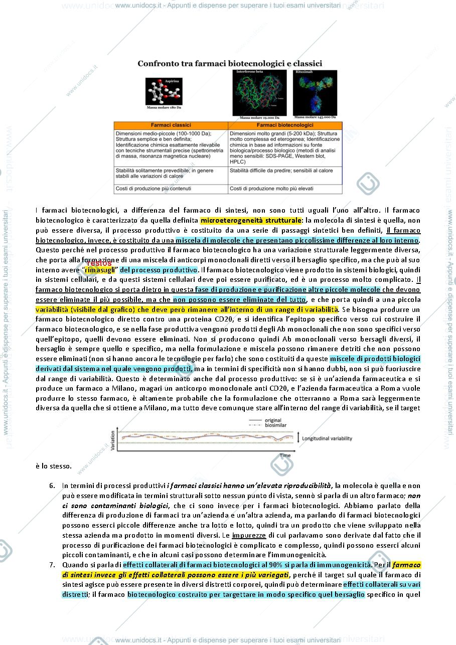 Anteprima pagina 4 — Apunti Biotecnologie del farmaco/ Farmacia biotecnologici in terapia