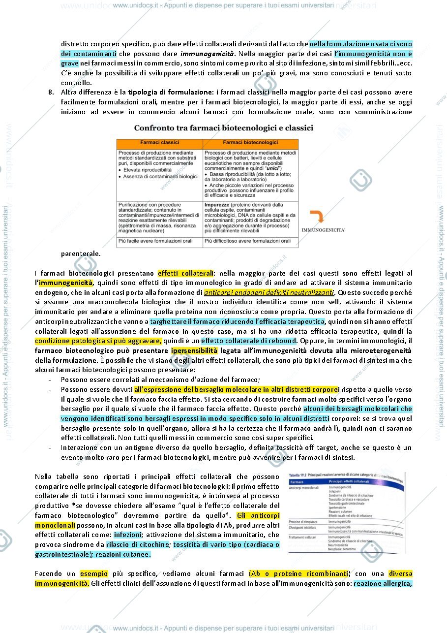 Anteprima pagina 5 — Apunti Biotecnologie del farmaco/ Farmacia biotecnologici in terapia