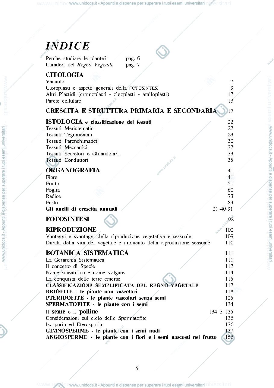 Anteprima pagina 5 — Appunti di botanica