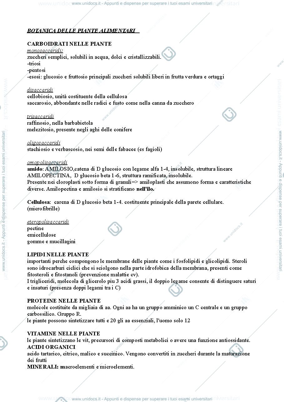 Anteprima pagina 1 — appunti botanica delle piante alimentari