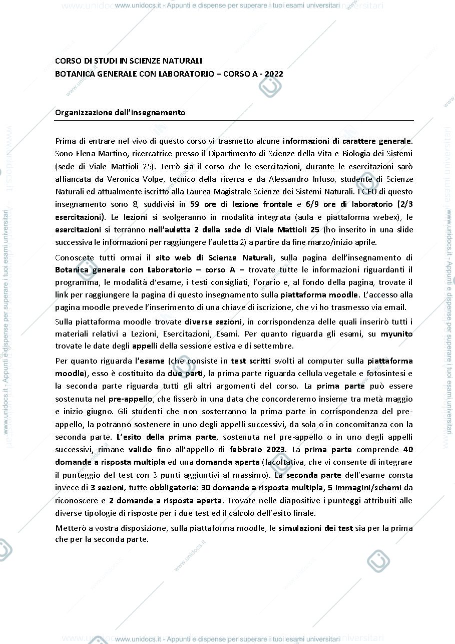 Anteprima pagina 1 — Botanica generale