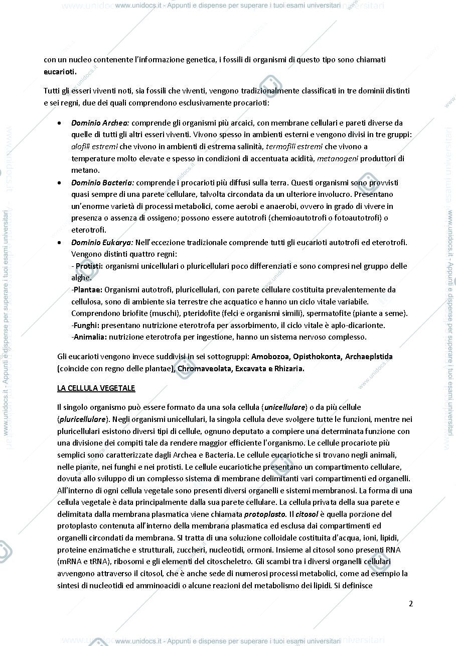 Anteprima pagina 2 — Appunti di Botanica Generale e Sistematica