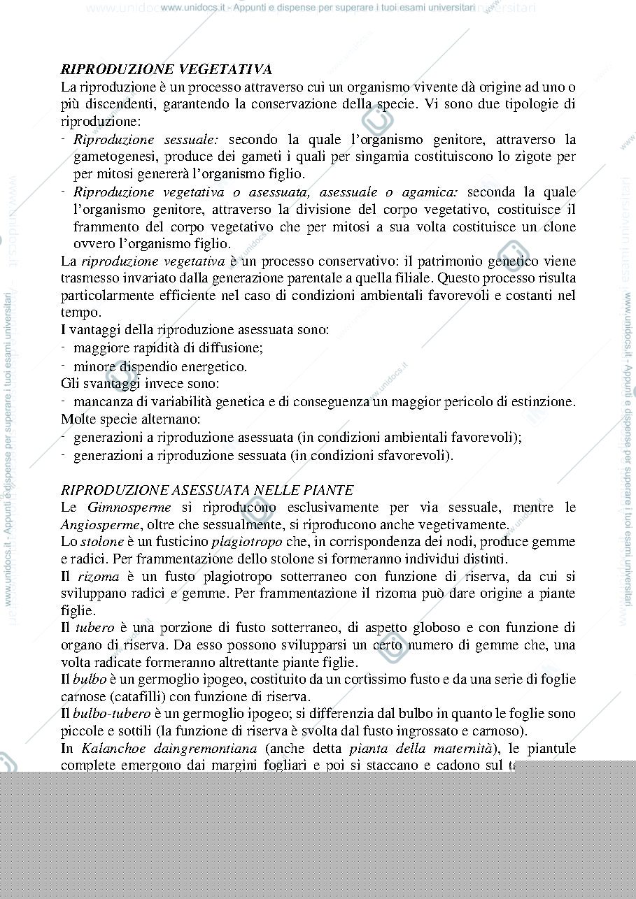 Anteprima pagina 1 — Riproduzione Vegetativa
