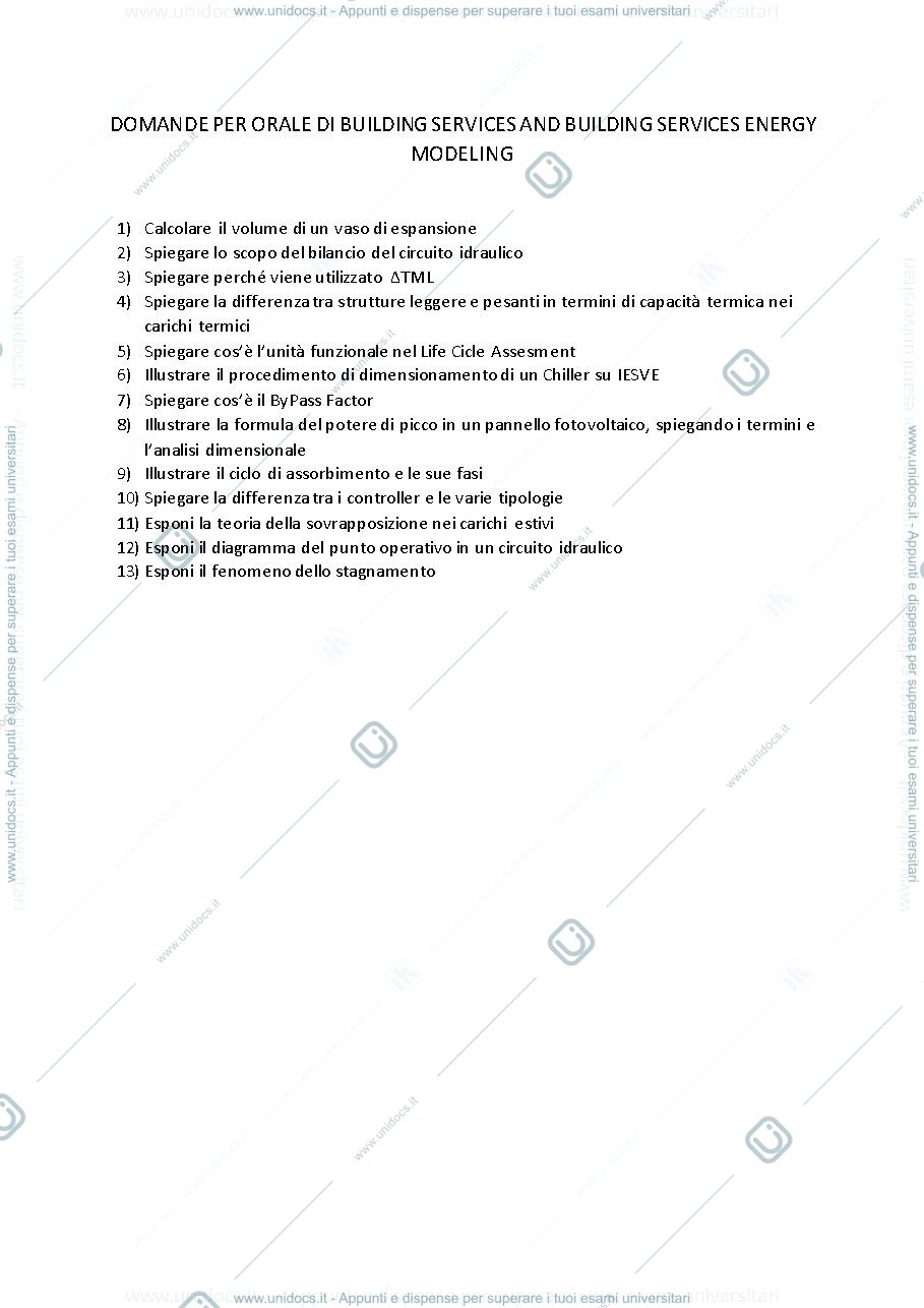 Anteprima pagina 1 — Domande per orale
