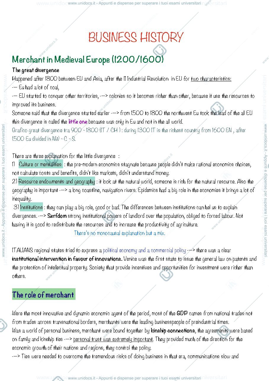 Anteprima pagina 1 — Business history 1 