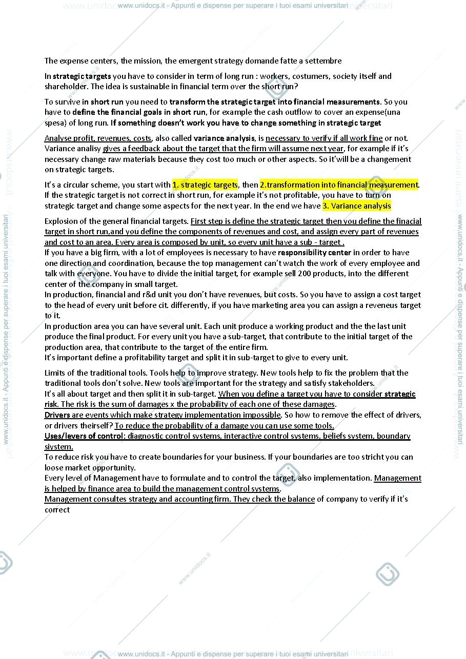 Anteprima pagina 1 — Business policy and strategy esecution 