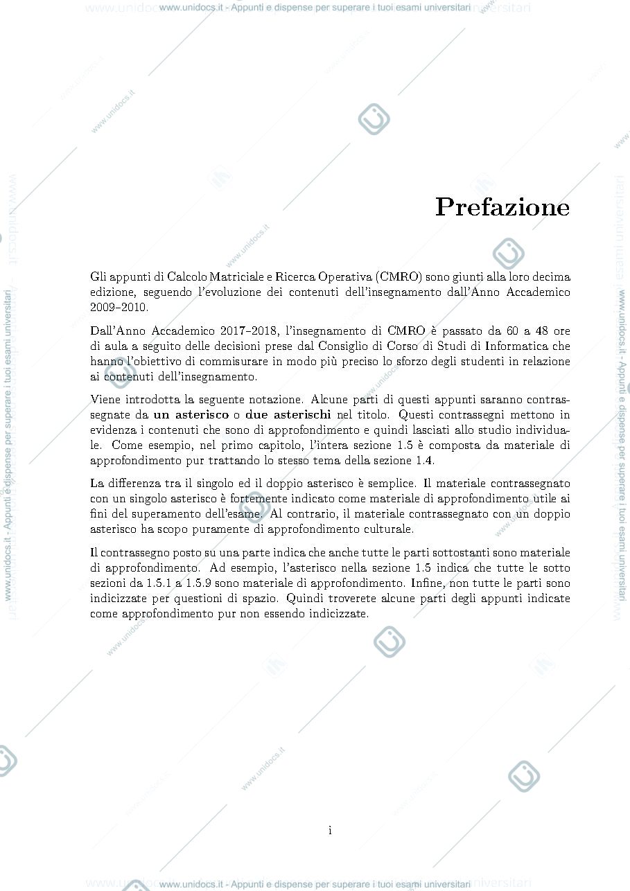 Anteprima pagina 3 — Appunti di calcolo matriciale e ricerca operativa
