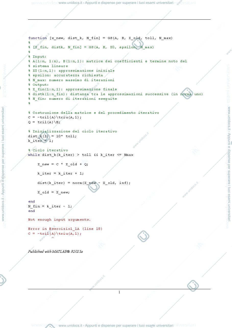 Anteprima pagina 1 — Esercizio 1 di matlab 16 09 2021