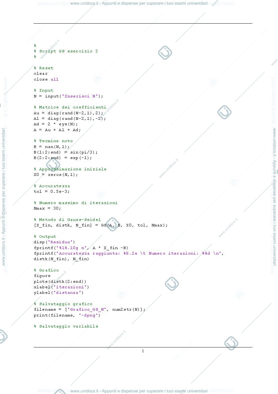 Anteprima pagina 1 — Esercizio 2 di matlab 16 09 2021