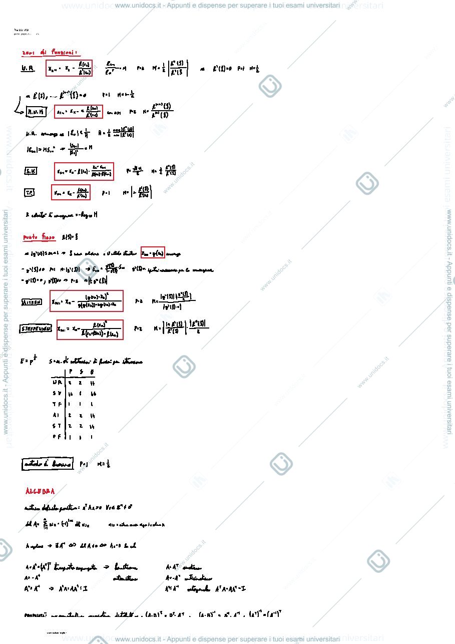 Anteprima pagina 1 — Riassuntone calcolo numerico