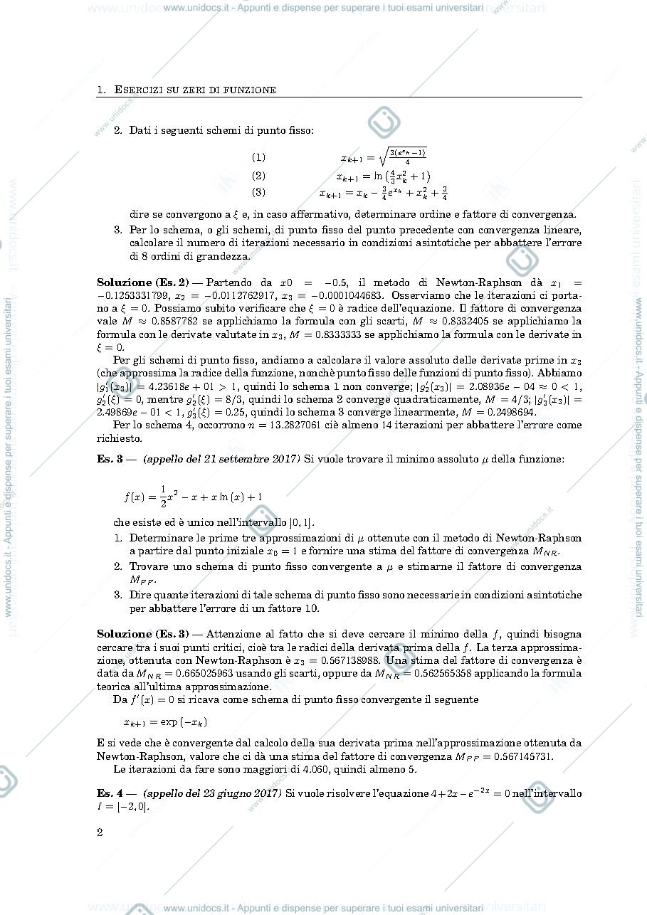 Anteprima pagina 2 — Raccolta esercizi calcolo numerico