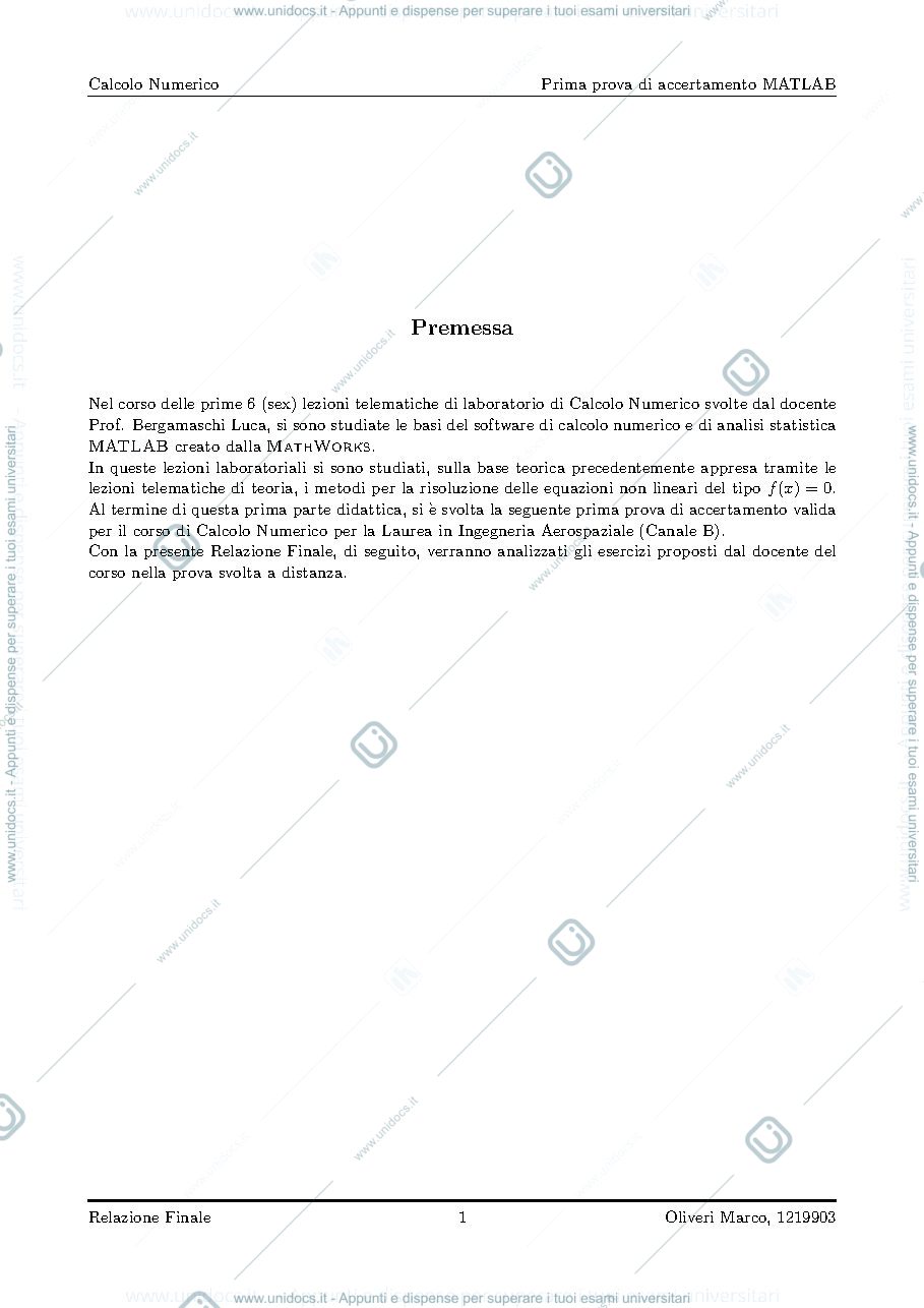 Anteprima pagina 2 — Esercizi Matlab