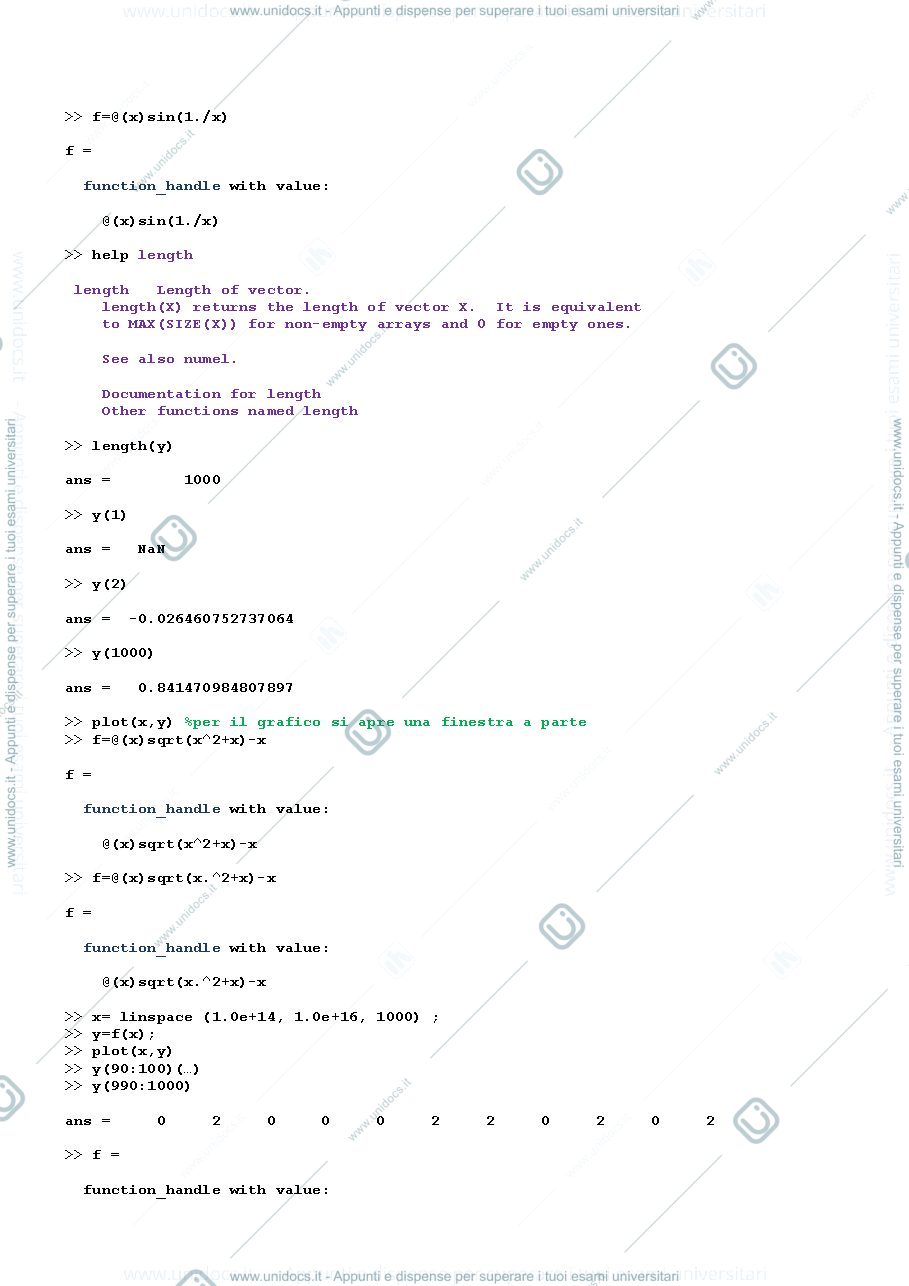 Anteprima pagina 2 — Esercitazioni di Calcolo Numerico (MATLAB)