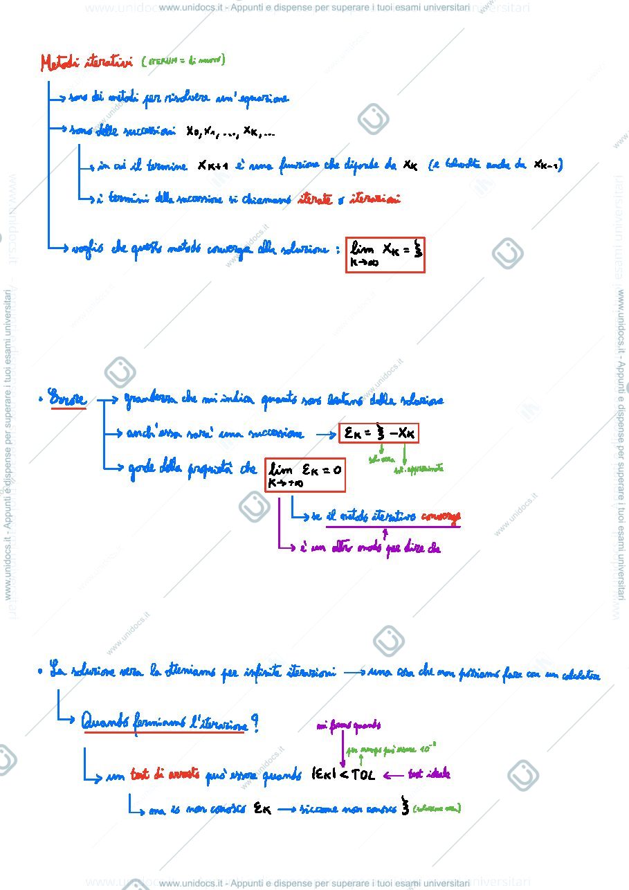 Anteprima pagina 2 — Risoluzione di equazioni non lineari mediante metodi iterativi