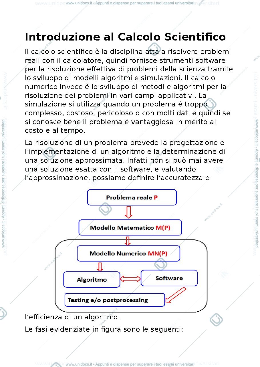 Anteprima pagina 1 — Appunti Teoria Calcolo Numerico