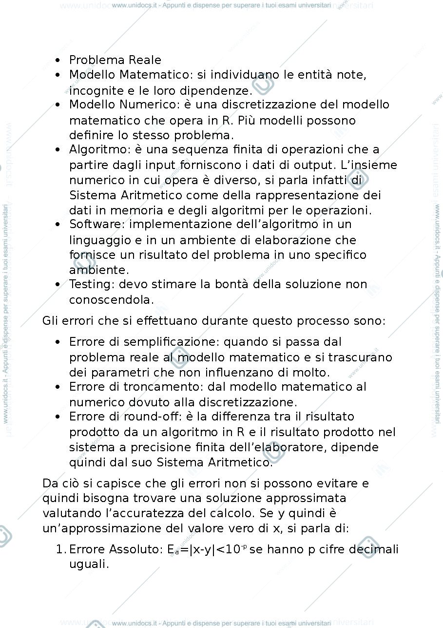 Anteprima pagina 2 — Appunti Teoria Calcolo Numerico