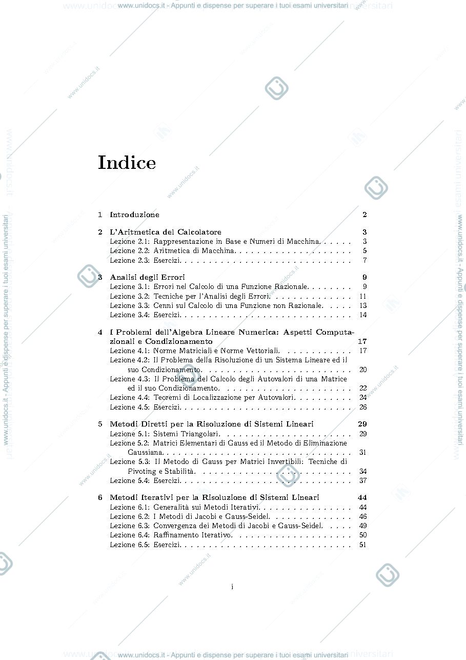 Anteprima pagina 2 — LEZIONI DI CALCOLO NUMERICO