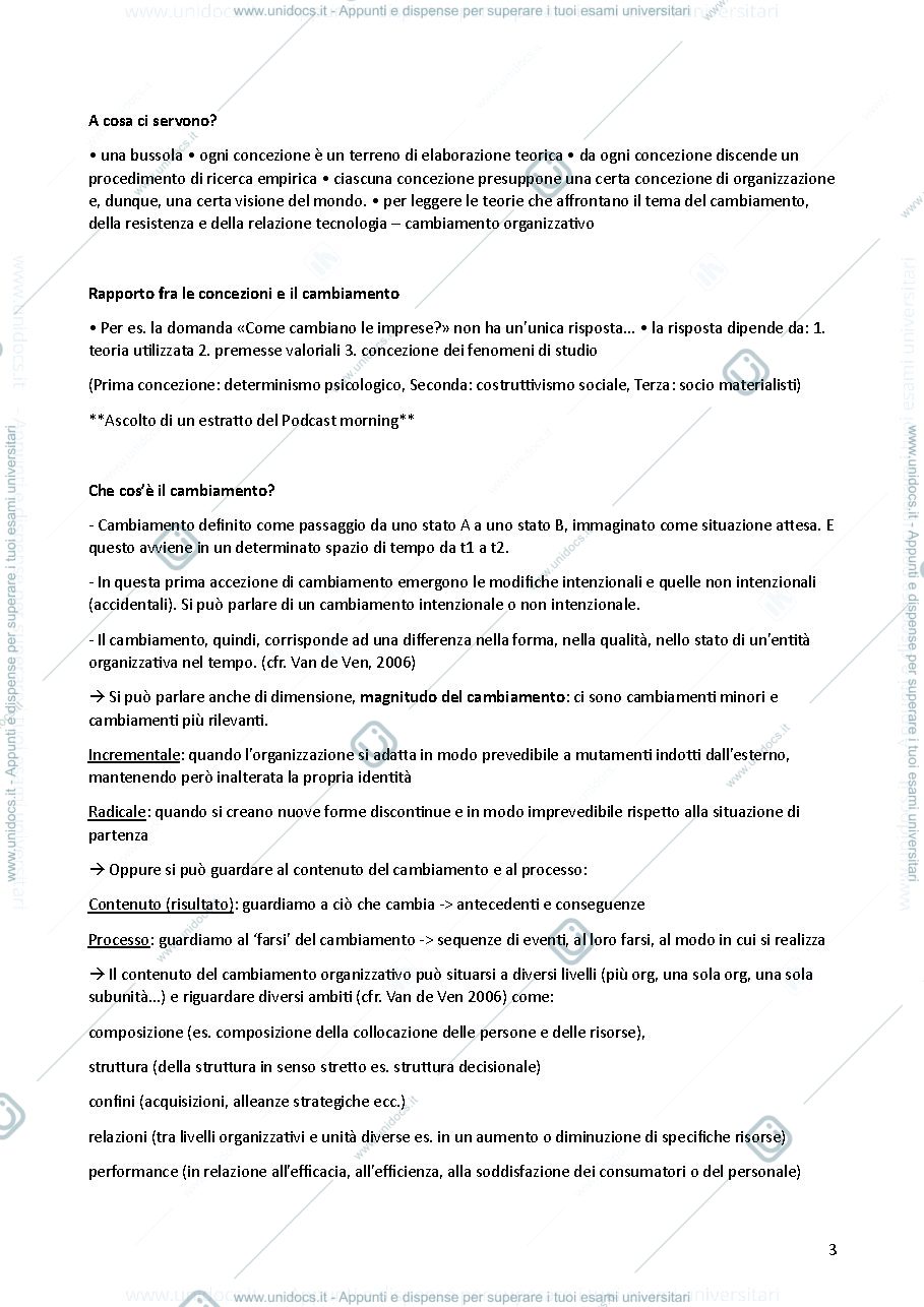 Anteprima pagina 3 — Appunti lezioni cambiamento organizzativo