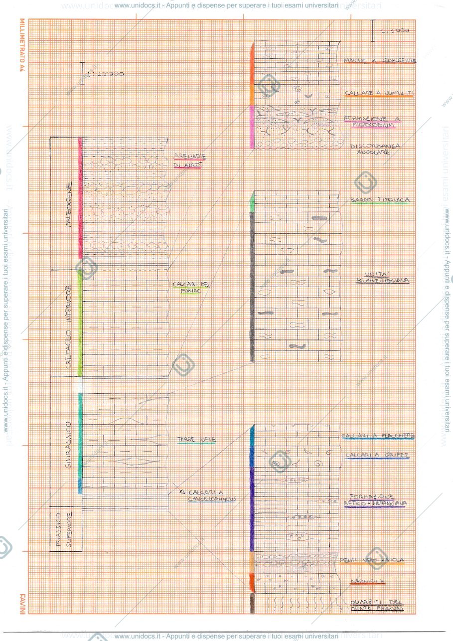 Anteprima pagina 1 — Log stratigrafico (campagna geologica I:  Monte Argentera)