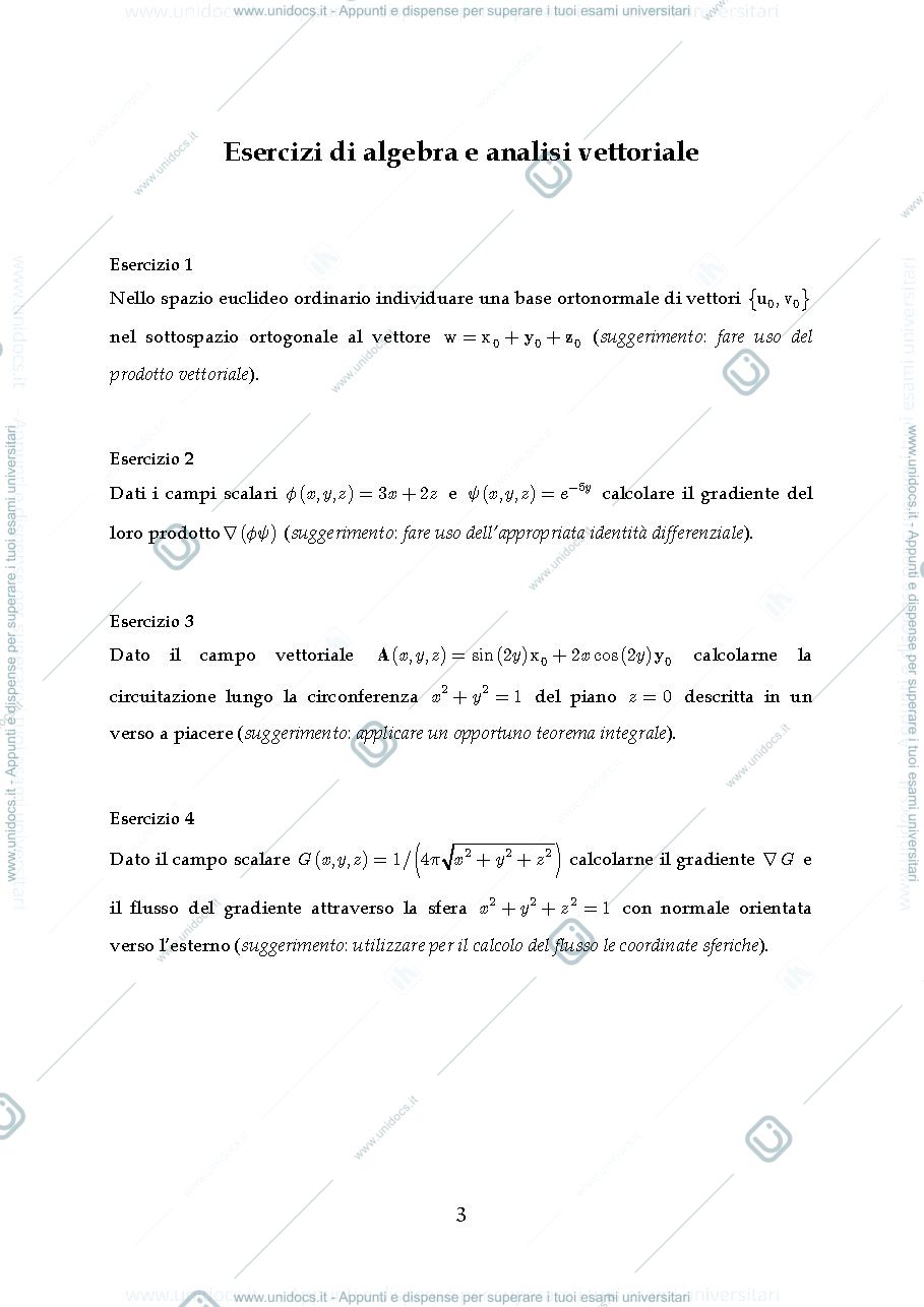 Anteprima pagina 3 — Esercizi campi elettromagnetici 