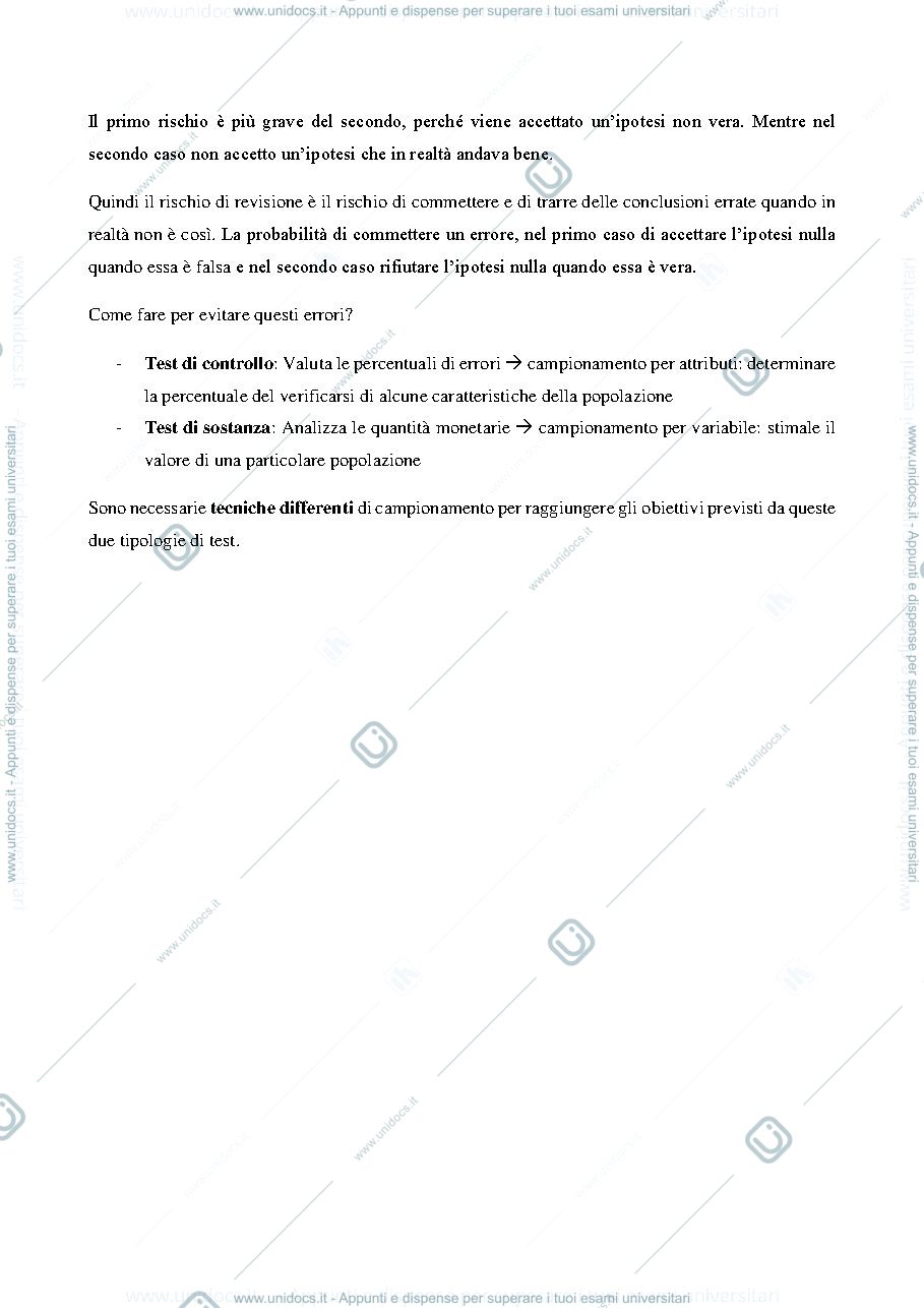 Anteprima pagina 3 — Appunti di Campionamento per l'Audit