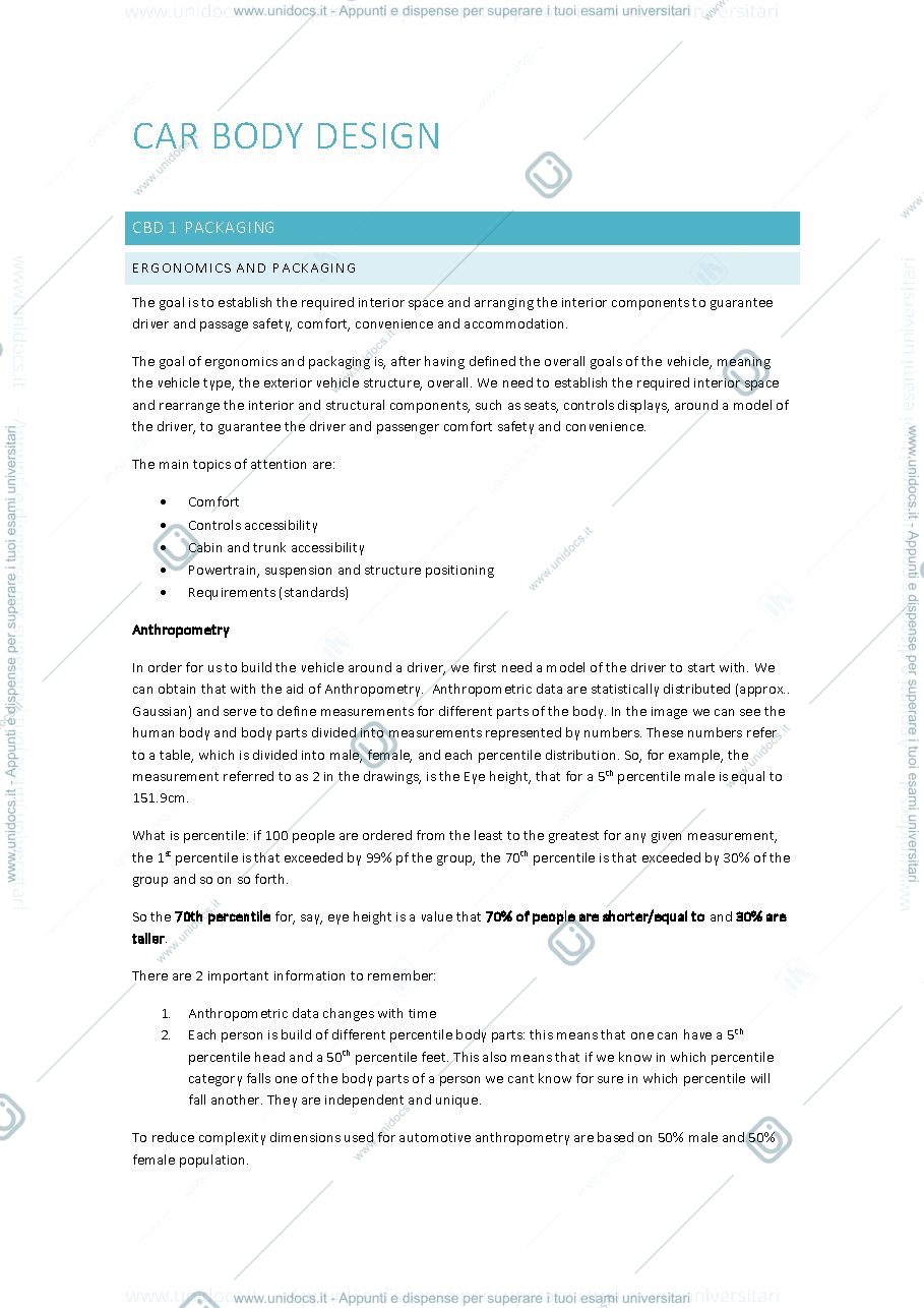 Anteprima pagina 1 — Car Body Design and Aerodynamics Notes