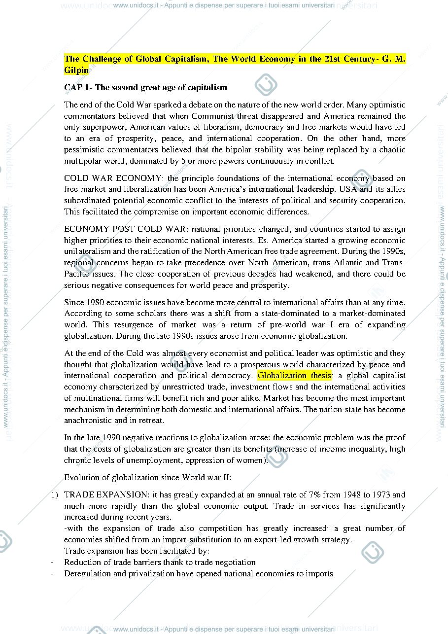 Anteprima pagina 1 — The Challenge of Global Capitalism - GILPIN
