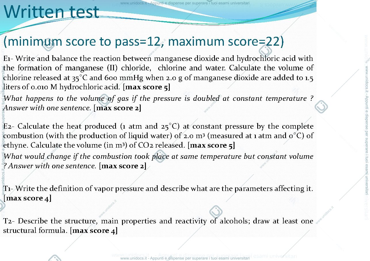 Anteprima pagina 1 — Written test example