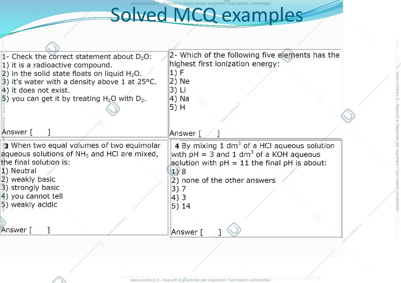 Anteprima pagina 1 — Solved MCQ exam example