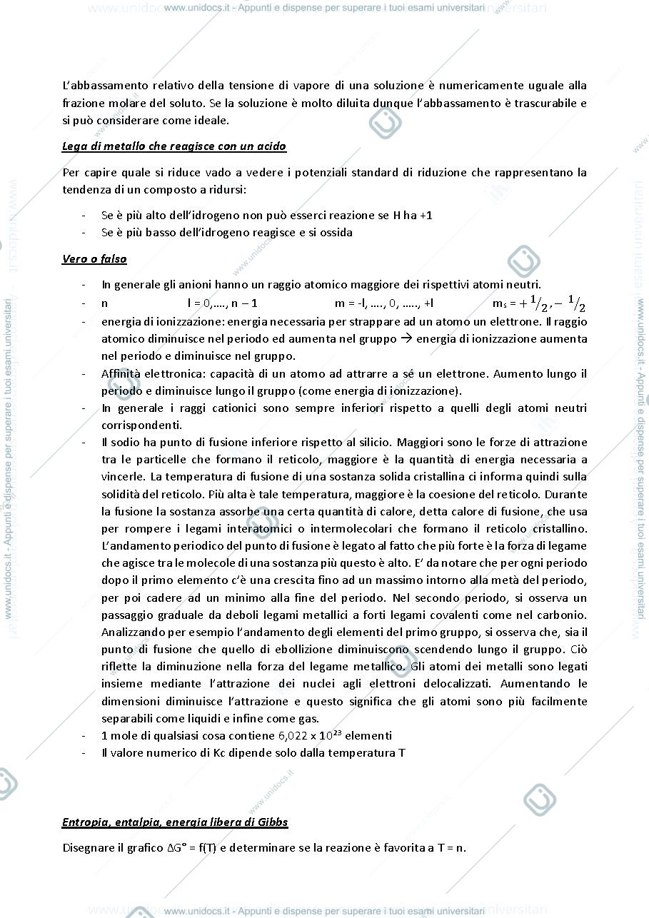 Anteprima pagina 3 — Domande teoriche e esercizi da temi d'esame CHIMICA