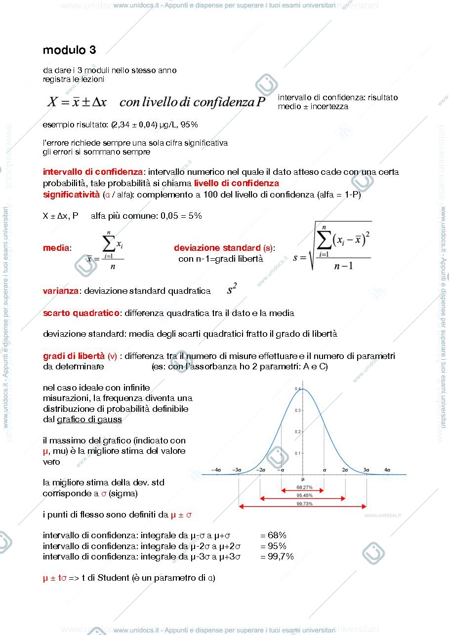 Anteprima pagina 1 — Chimica analitica 2 - statistica