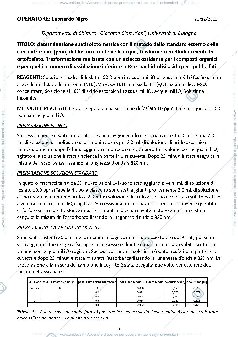 Anteprima pagina 1 — Relazione Esperienza 4 lab di Analitica 2