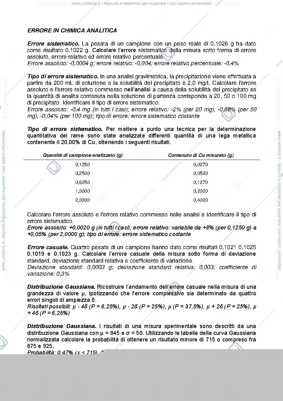 Anteprima pagina 1 — errori in chimica analitica