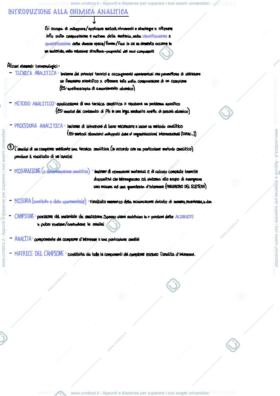Anteprima pagina 1 — preparazione esame chimica analitica