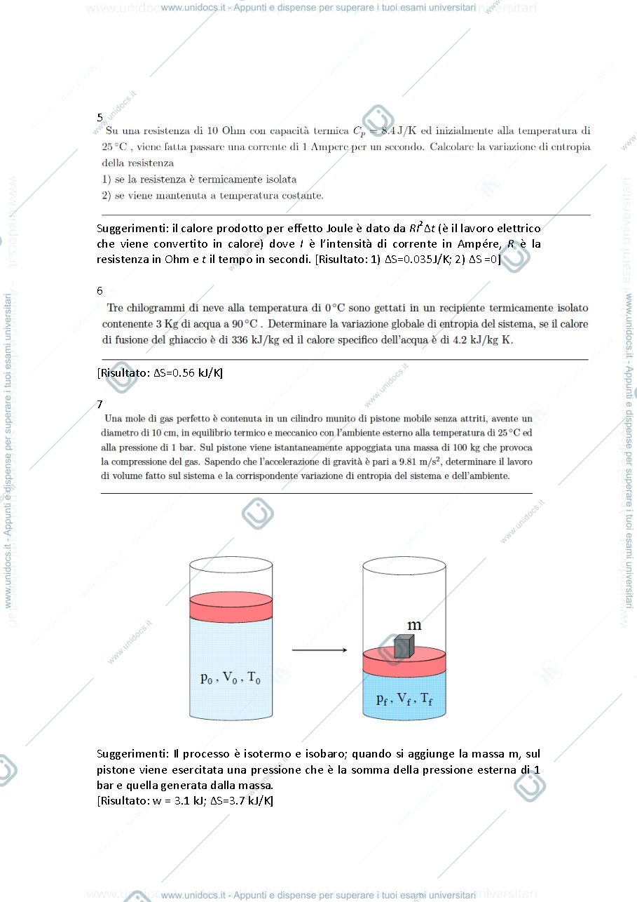 Anteprima pagina 2 — Esercizi di termodinamica e cinetica per il corso di Chimica fisica 1, prof. Scipioni