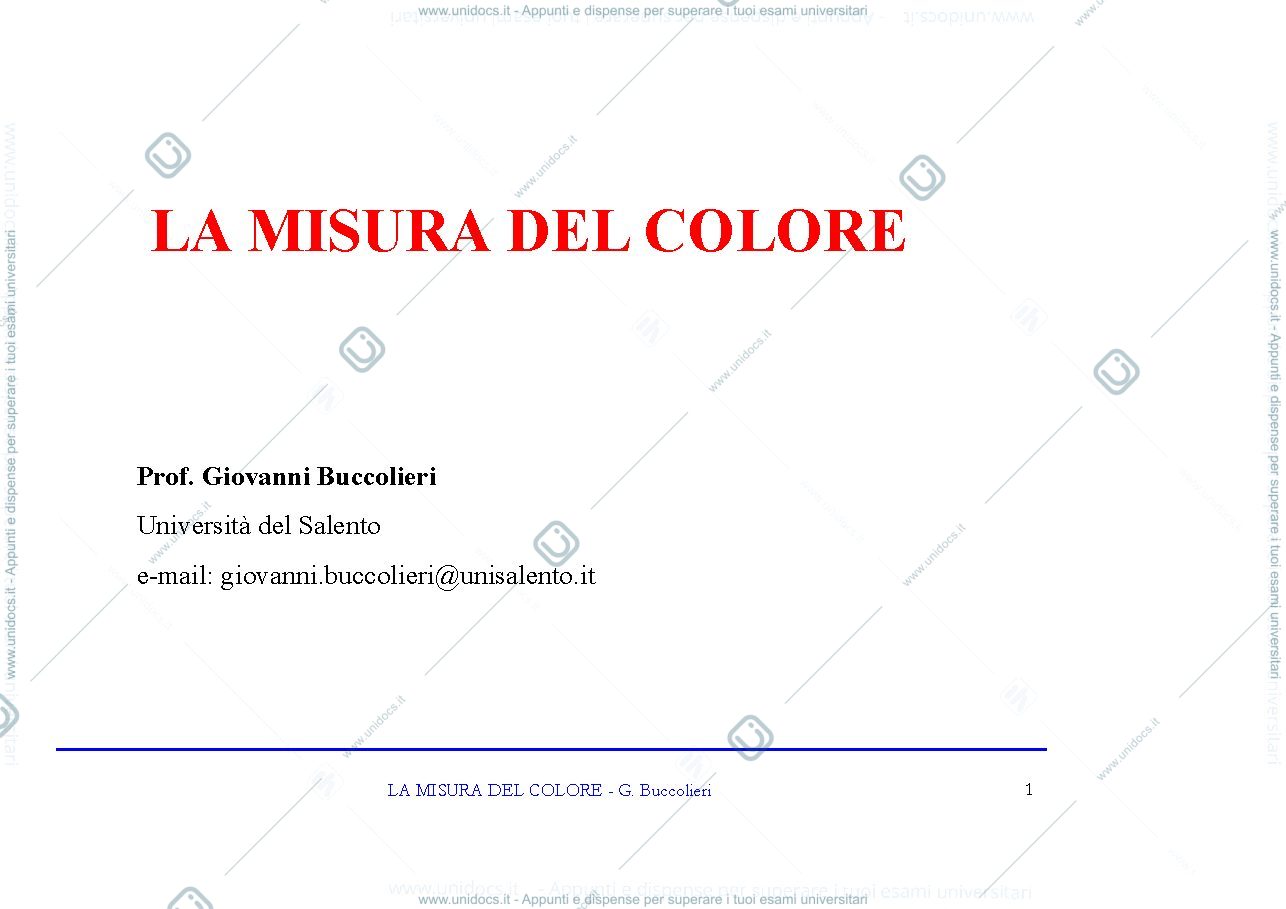 Anteprima pagina 1 — colorimetria