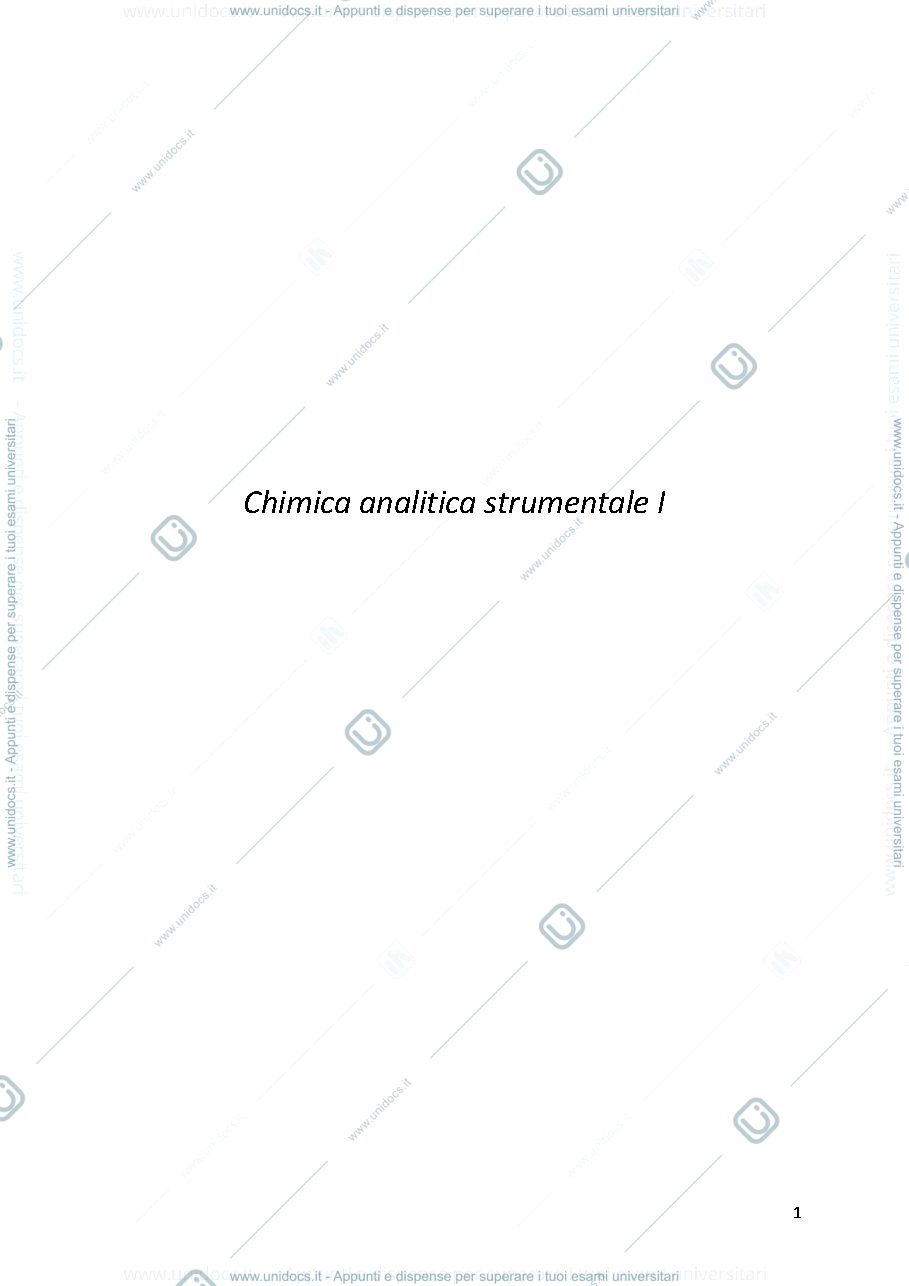 Anteprima pagina 1 — Chimica analitica strumentale I parte 1