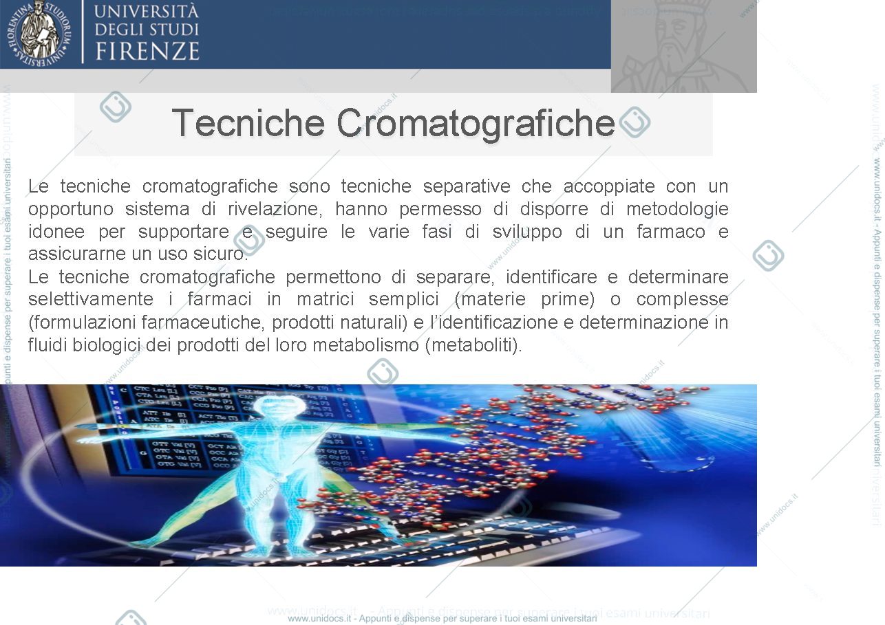 Anteprima pagina 1 — tecniche cromatografiche 