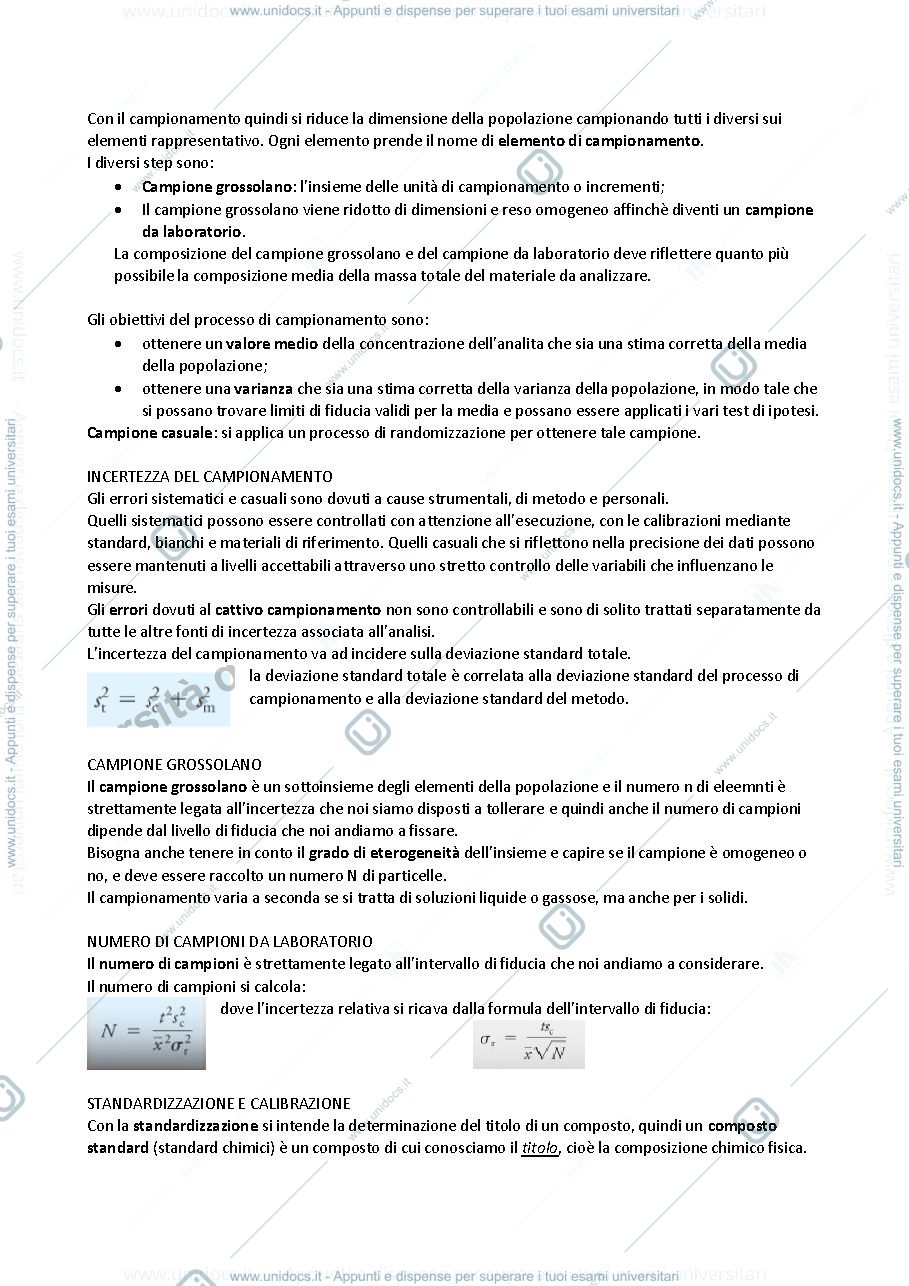 Anteprima pagina 2 — Appunti di chimica analitica 