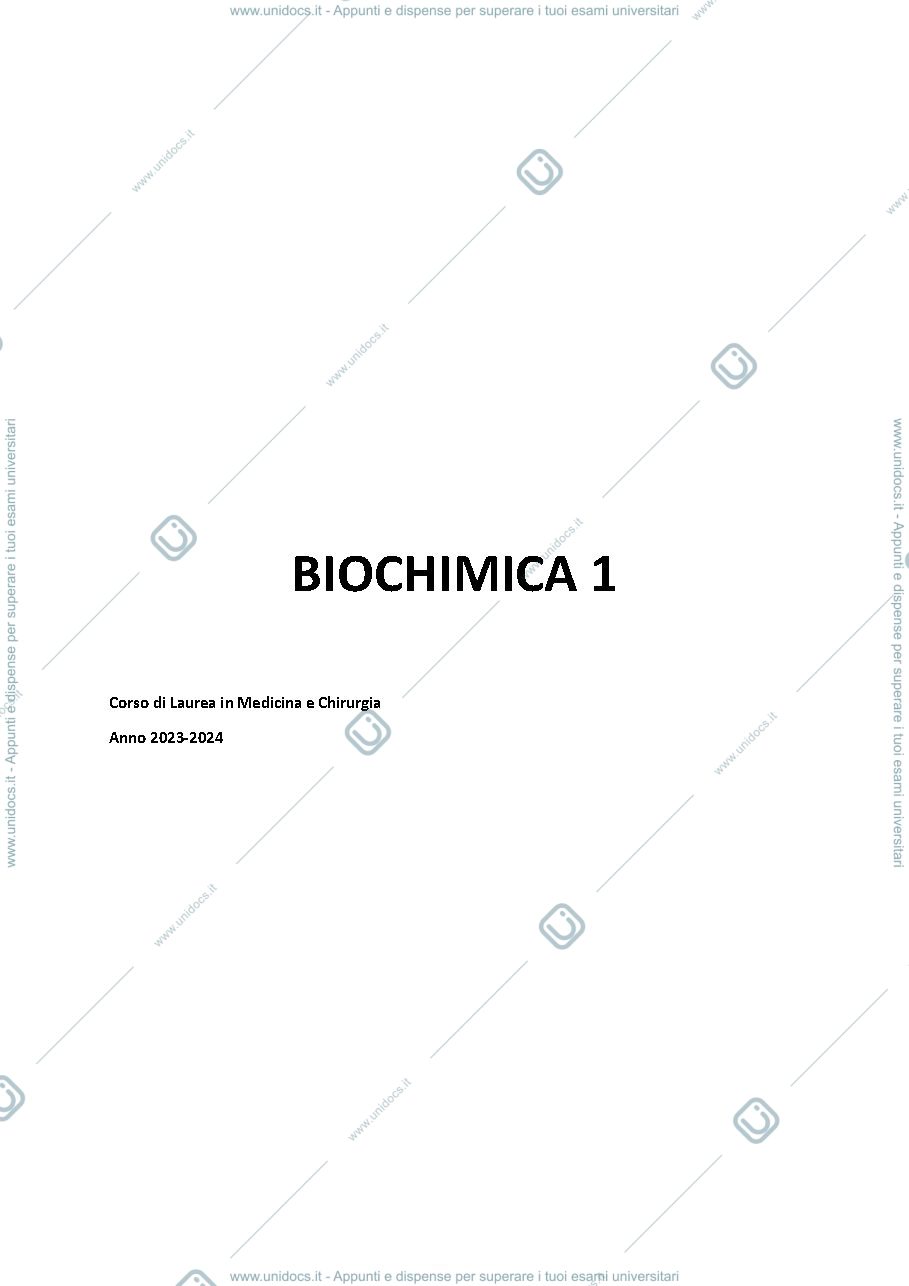 Anteprima pagina 1 — Biochimica 1